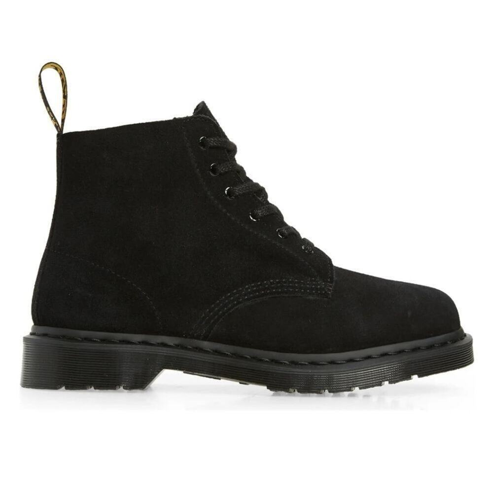 Dr. Martens 101 Mono Lace-Up Boot black suede leather men's size 8 new‎ Grunge